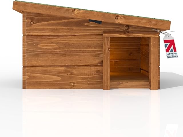 The Hutch Company Hedgehog House and Hibernation Shelter - Predator-Proof Outdoor Habitat, Feeding Station and Home - Felt Roof Cover and Full Wood Flooring - Best Pet Garden Hedgehogs Wooden Houses