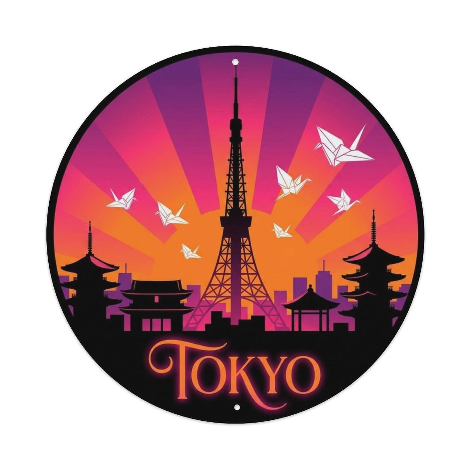 Tokyo Japan Metropolis Travel Illustrated City Explorer Metal Tin Sign
