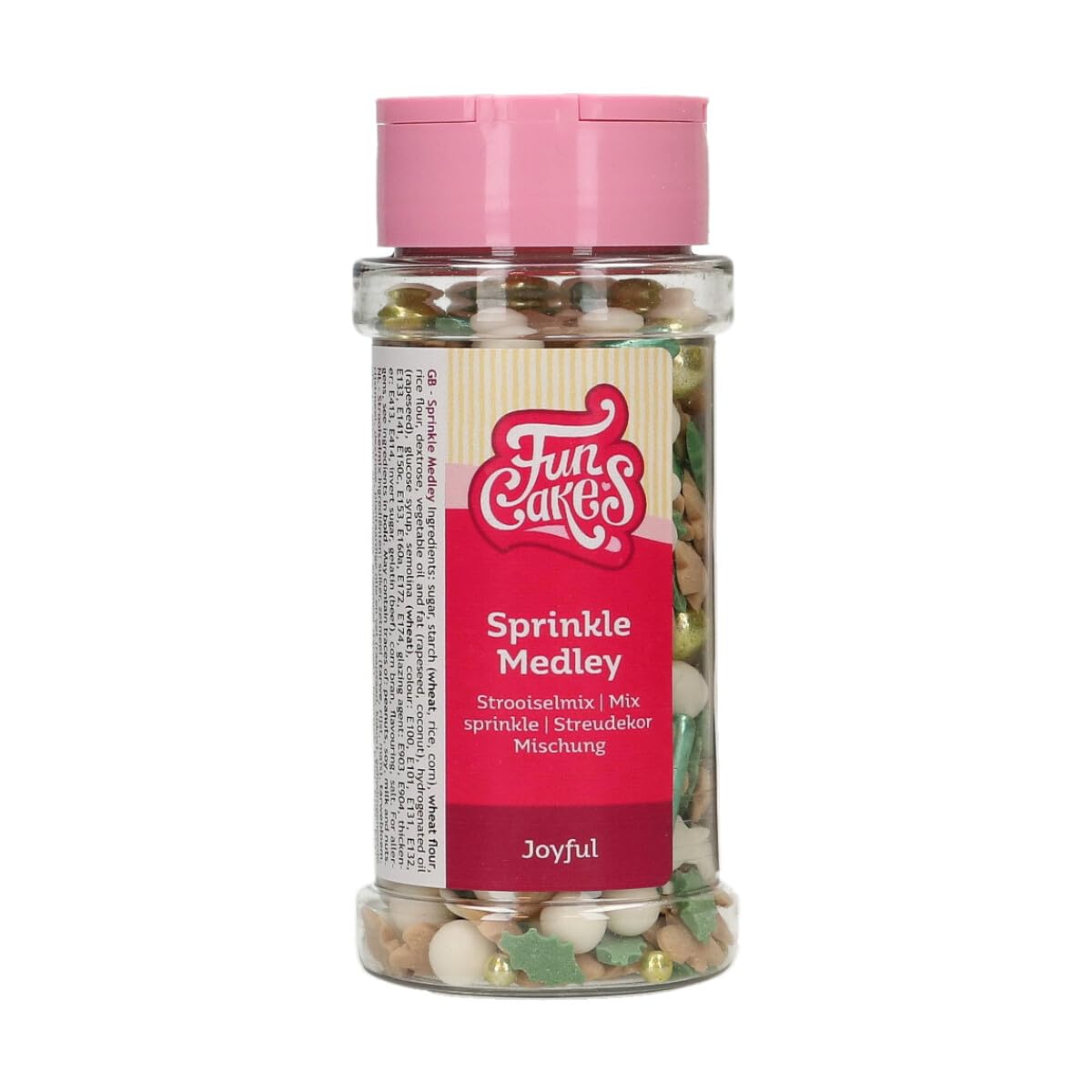 FunCakes Sprinkle Medley Joyful: Decorazioni di Zucchero, Sapore Delizioso, Ottime per Decorare Torte, Cupcake e Biscotti, Sprinkle Mix. 65 g