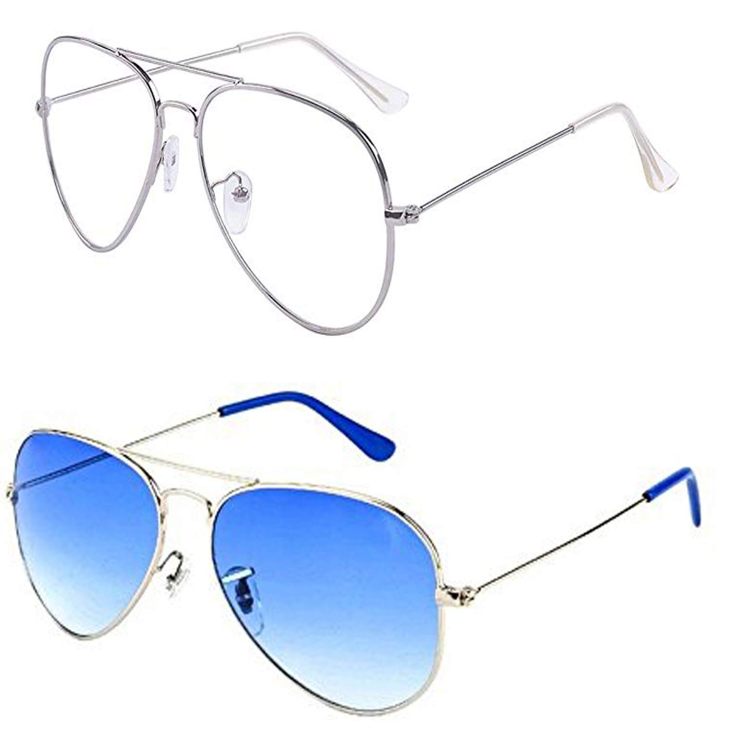 Clear blue aviator sunglasses Clearance