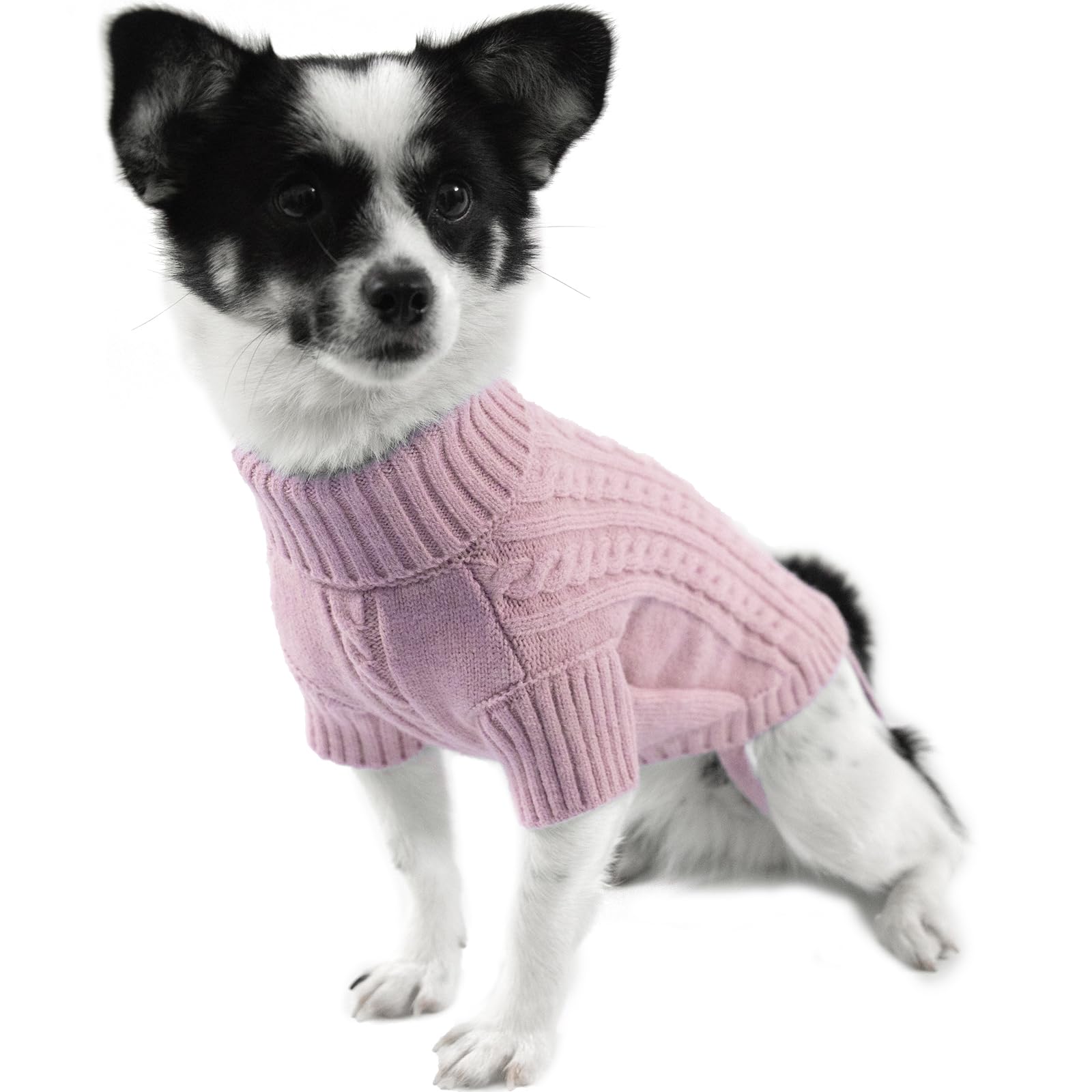 LiebeDD Maglioncino Cane Taglia Piccola - Classico Maglione Cane Caldo Lavoro a Maglia Cane con Foro per Guinzaglio, Maglioncino per Cani Mini Bassotto Barboncino (Rosa S)
