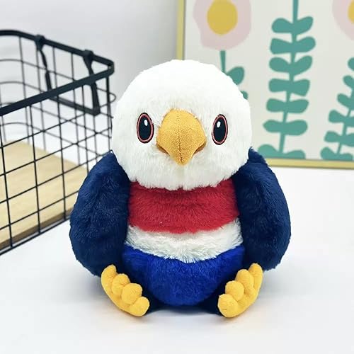 Lindo juguete de peluche de águila americana, juguete de peluche realista de 9 pulgadas, color azulrojoblanco, juguetes de almohada de animales de