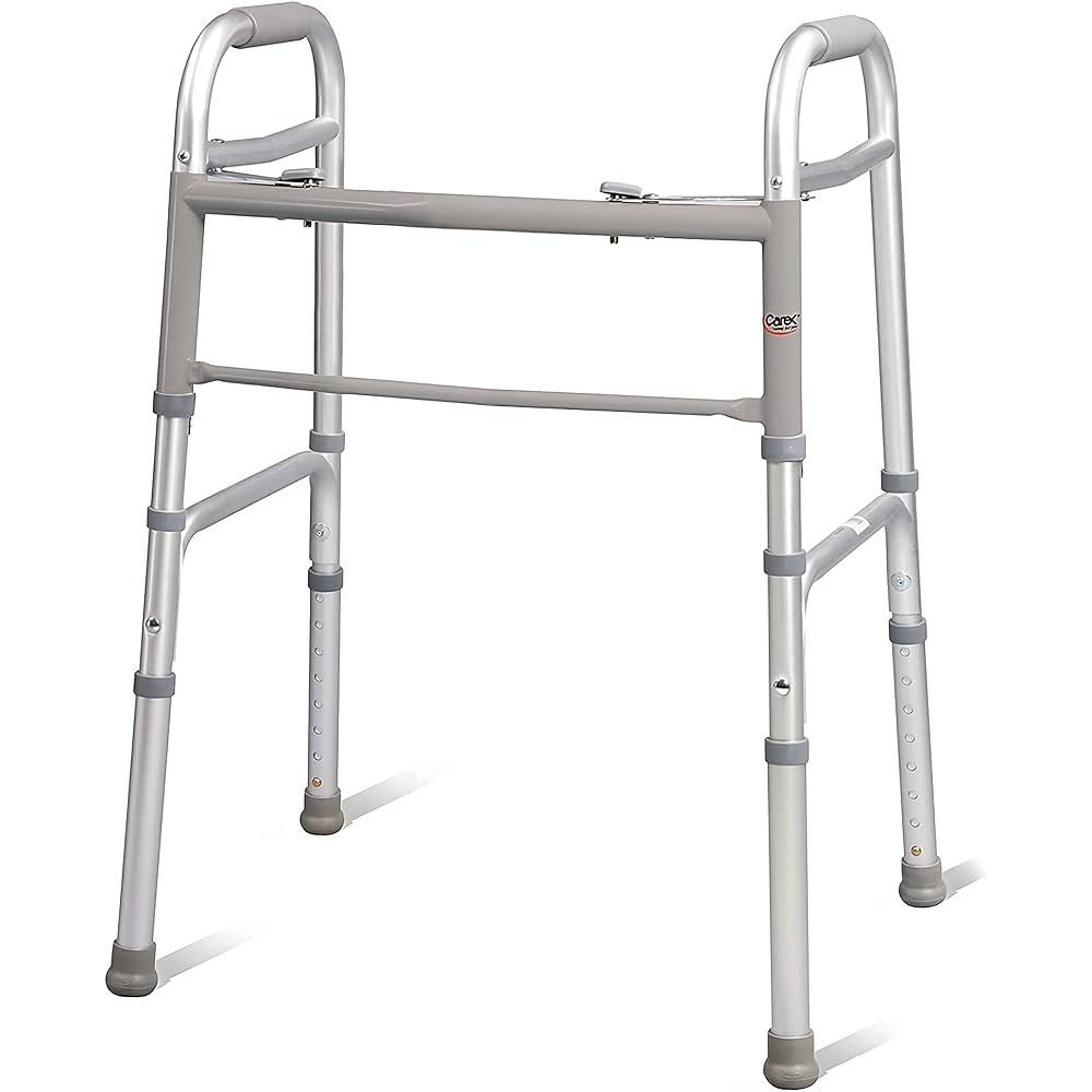 Folding walker serving as a walking aid for elderly people