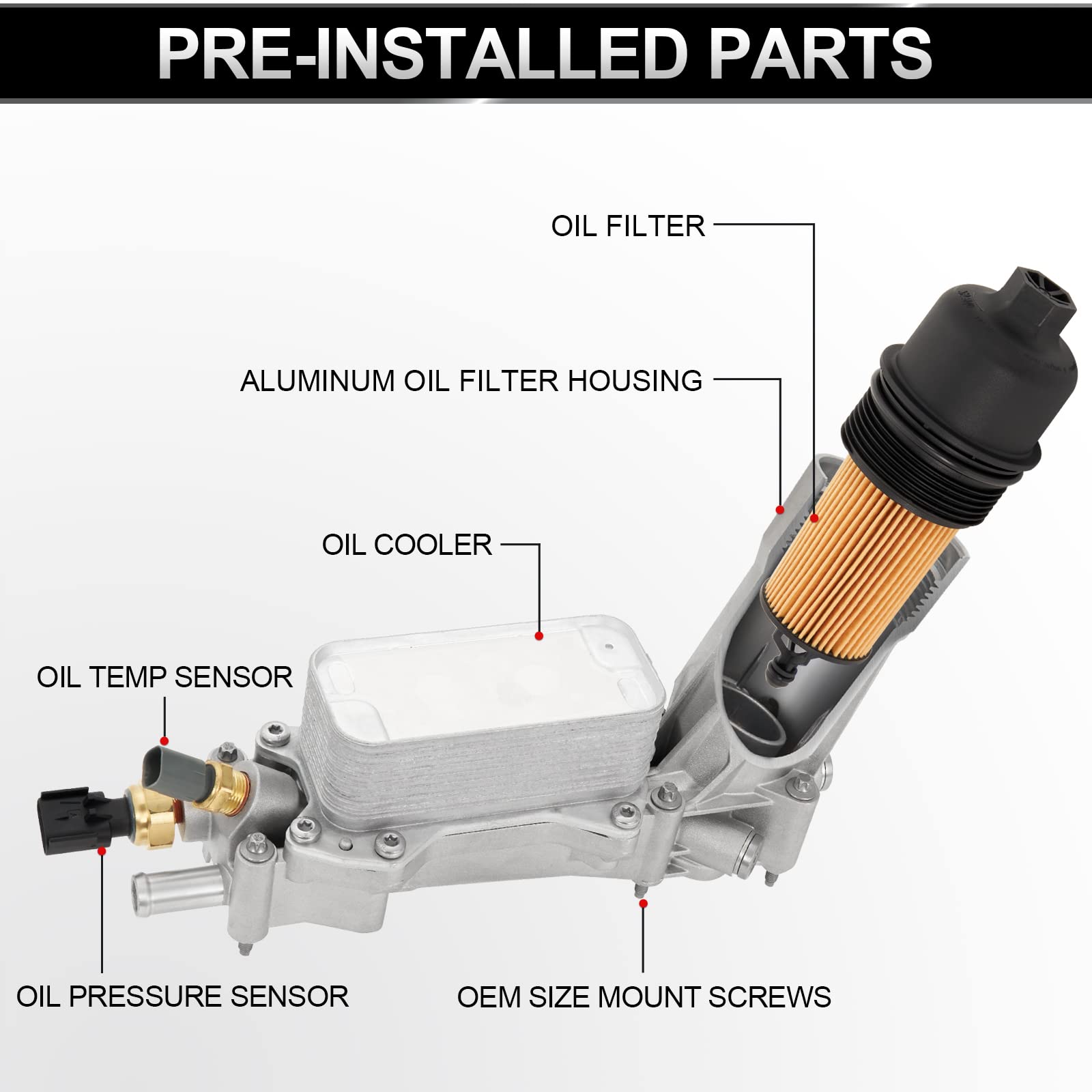 TEMSONE 926959 Upgraed Aluminum Engine Oil Filter