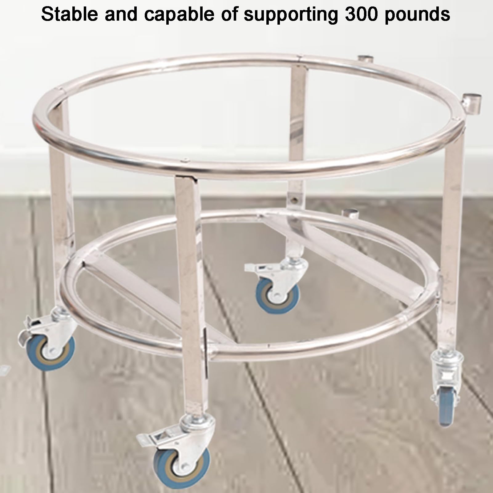 Estante para ollas de Acero Inoxidable Resistente con Ruedas - Soporte móvil para bombonas de Gas y Cubos de Almacenamiento, Cubos de Leche (55x55x51cm) - Organizador Duradero