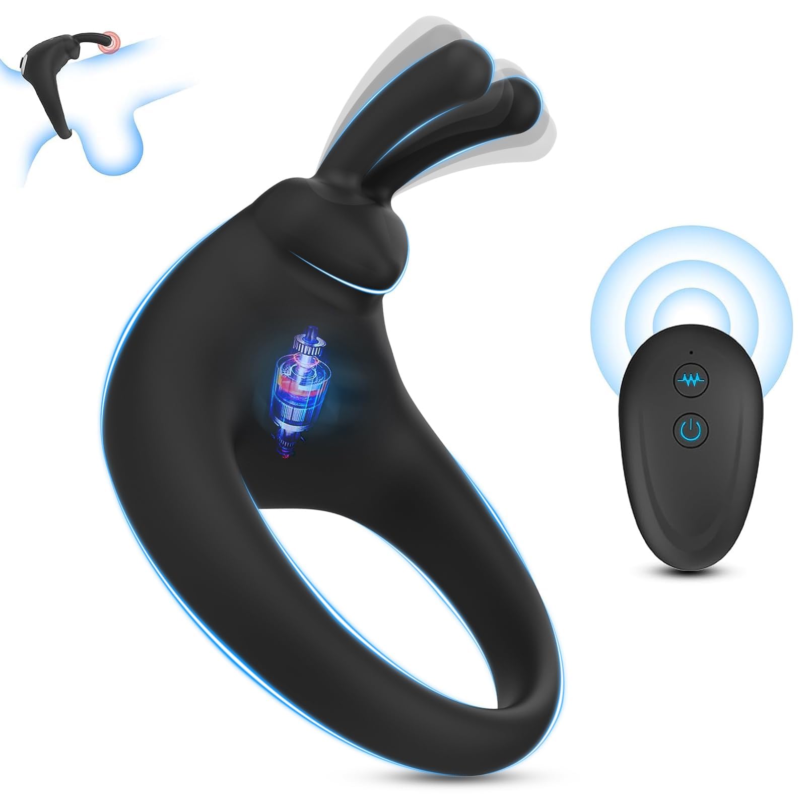 Stretchy Vibrating Cock Penis Ring Vibrators with 10 Vibration Modes, Male Couples Adult Sex Toys Toy, Men Male Pleasure Enhancing Ring Sex Toys4mens UK Toys4couples Men & Women