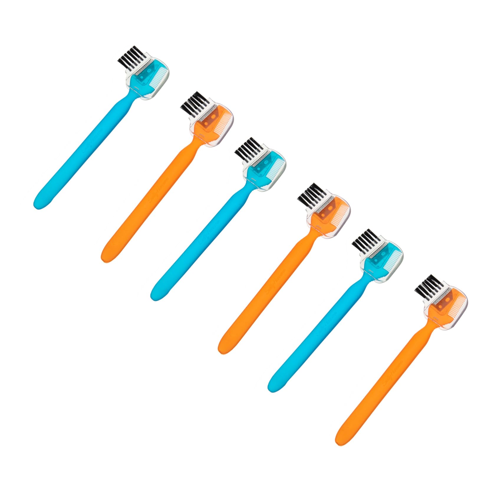 BESTYASH 6pcs Eyebrow Razor Kit with Protective Mesh Blades Eyebrow Brush Comb Travel Friendly Grooming Tools for Precise Shaping and Hair Removal