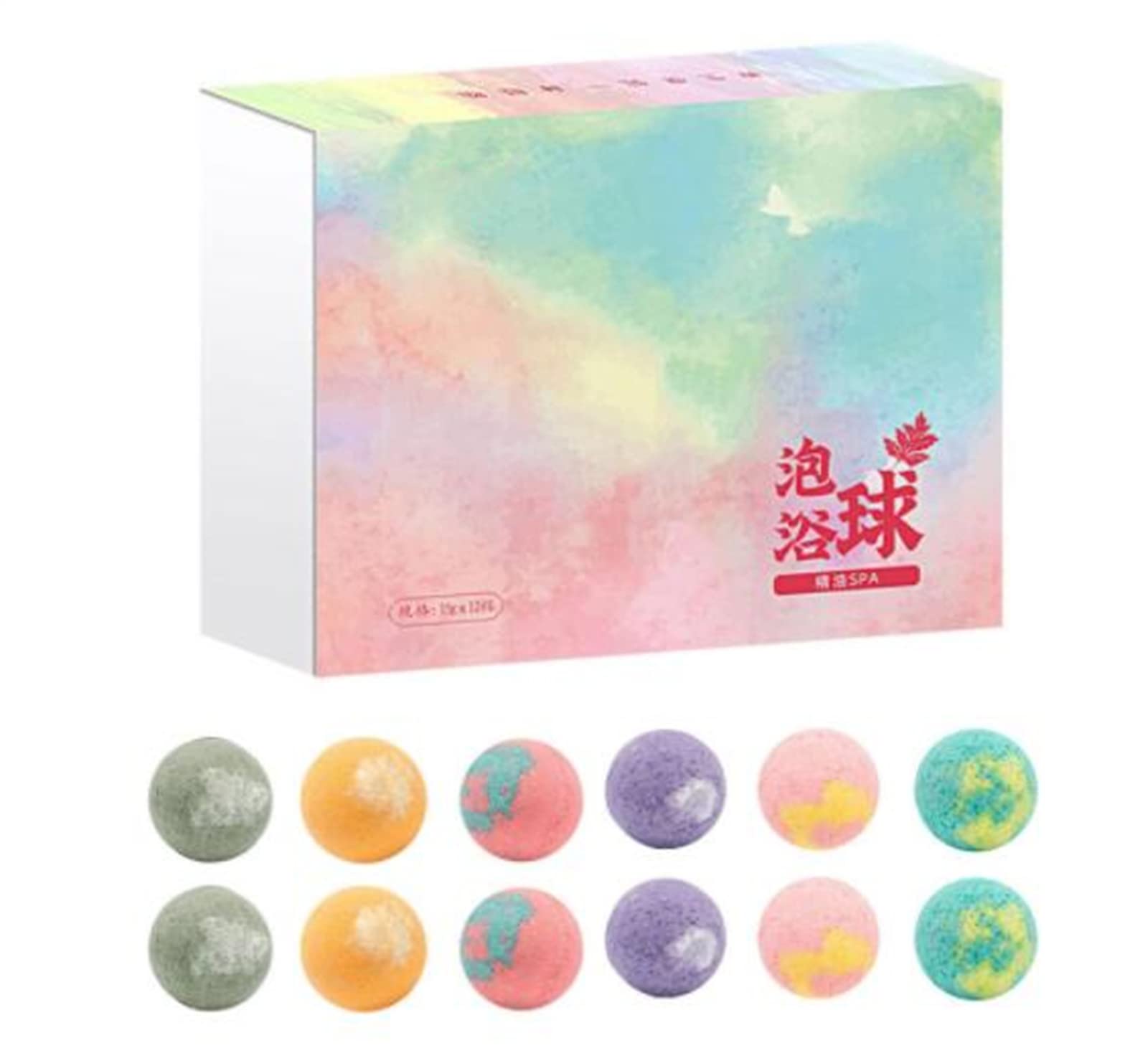 Bath Bomcbs 12 Pcs Set,Handmade Natural & Organic Bath Bomb with Rich Bubbles and Multiple Colors,Moisturize Dry Skin,Gifts idea for Her/Him, Wife/Girlfriend, Birthday, Christmas, Mothers Day (12PCS)