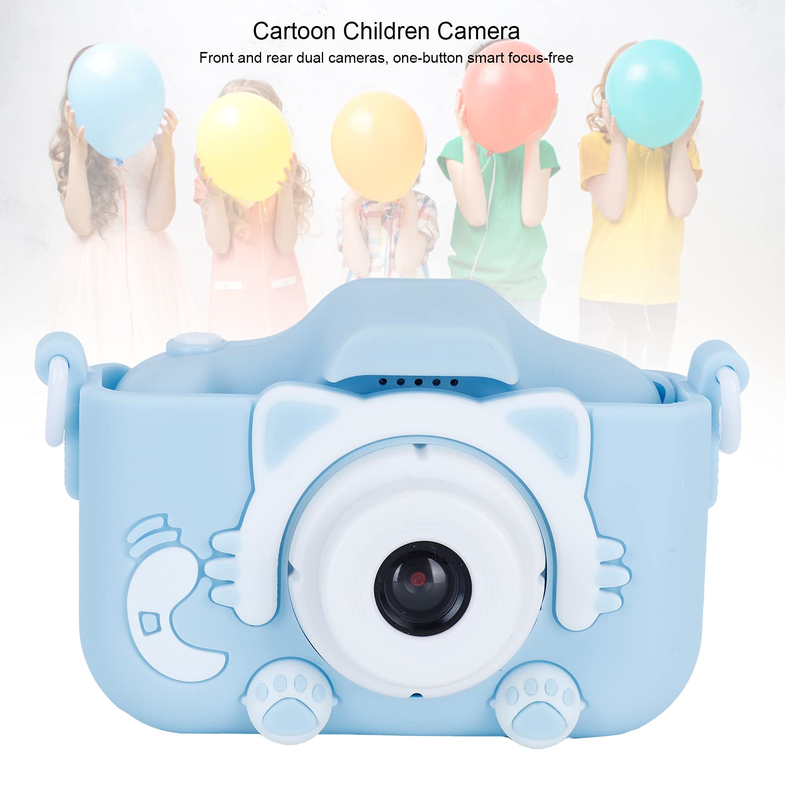 Kids Camera, 40mp Toddler Camera Kids Digital Camera Video Camcorder Cartoon Cat Photograph Camera with 32g Memory Card for Girl Boy(Blue)