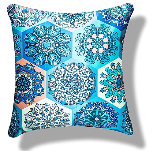 Image of Merhaba Microfiber Satin 250TC Cushion Pillow Covers, Multicolor, Set of 5(Merhabaaa,16x16 Inches)