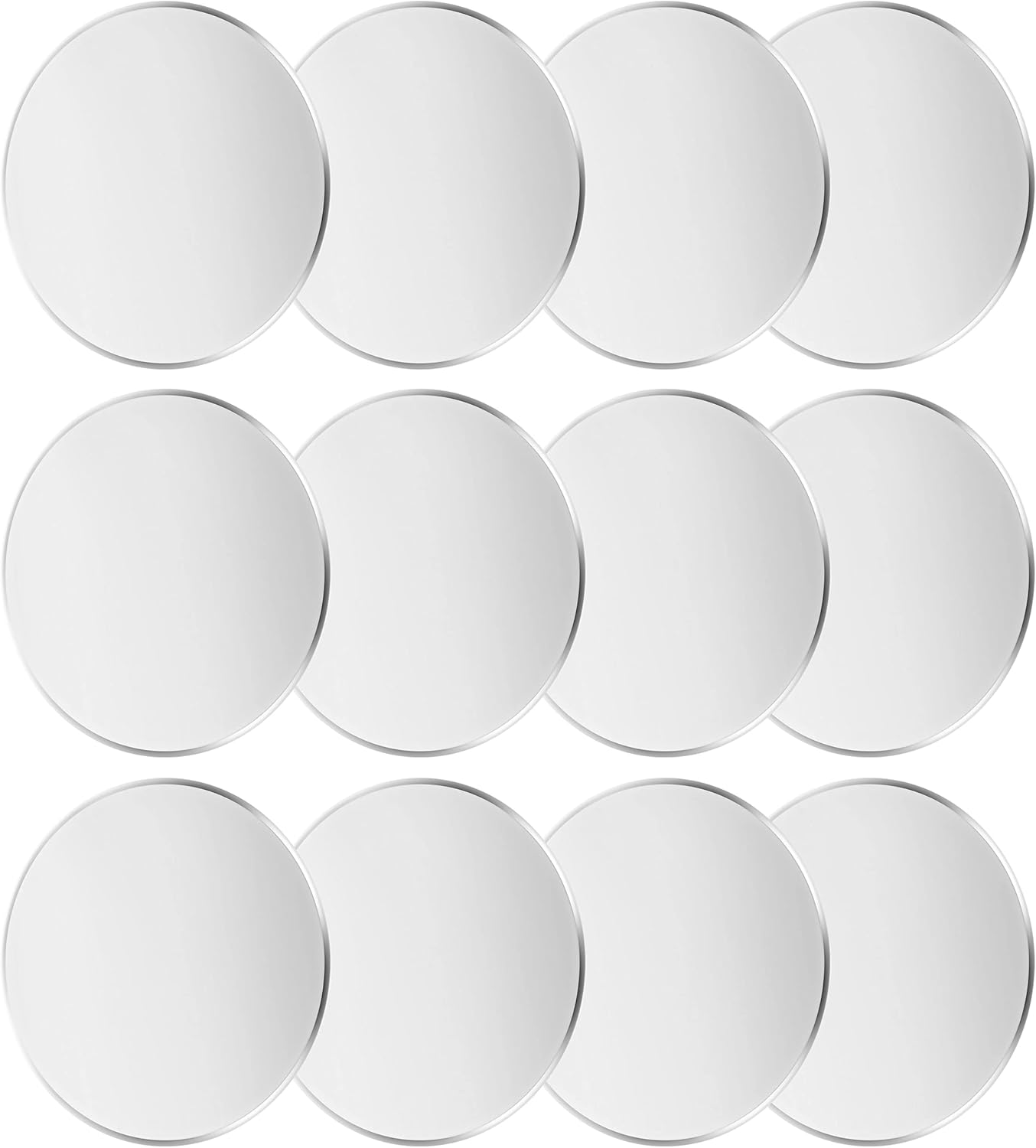Round Mirror Tray Set of 12 Circle Acrylic Decorative