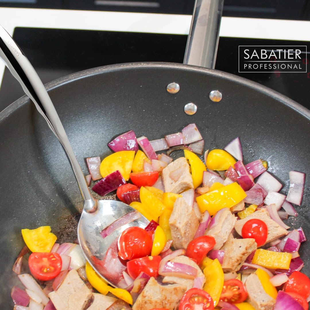 Sabatier Professional Large Metal Serving Spoon, Mirror Polished Stainless Steel Cooking Spoon Presenting Mash - Image 4