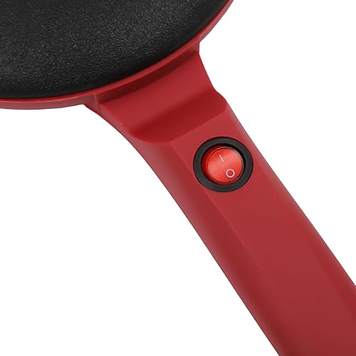 Miniatura 3 de Crepera Electrica - Máquina eléctrica para crepes de 8 pulgadas, sartén antiadherente portátil roja con asa y bandeja extraíble, Crepera Electrica,