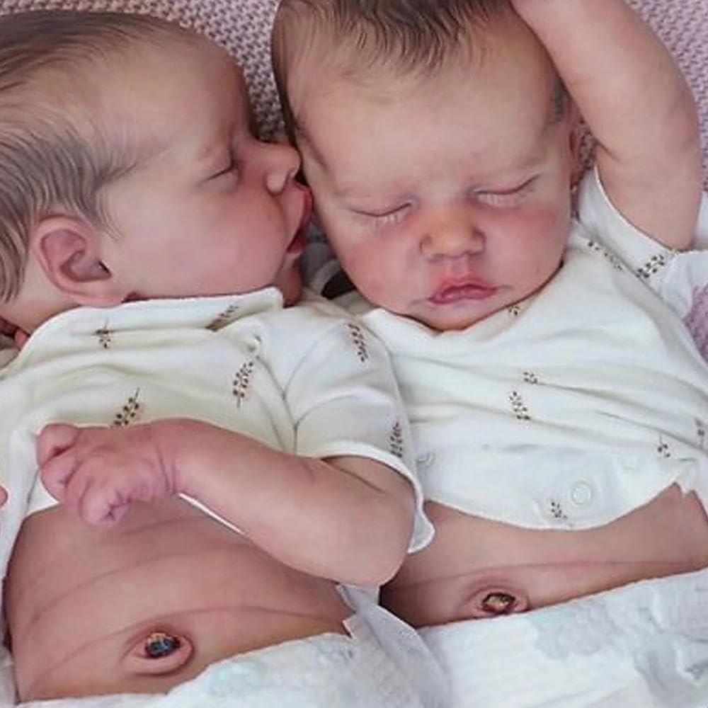 Anano Reborn Baby Dolls Twins Vinyl Full Body-18 Inch Realistic Baby Doll Girl, Full Vinyl Babys Doll, Real Life Babys Reborn Twins Girl With Accessories — image 1