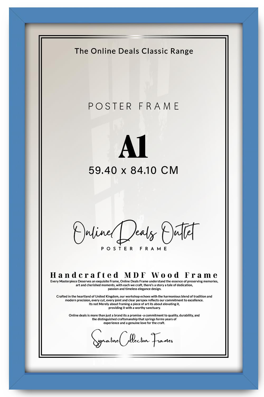 Online Deals - Sophisticated A1 (59.40 x 84.10 CM) Frame | Displaying Artworks and Photos in Both Vertical/Horizontal Orientations 33 x 23 Inch Ideal for Modern Living Rooms– [ Blue ]