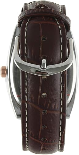 Vista 2 de Peugeot Mens Rectangular Shape Wrist Watch with Remote Sweep Seconds Hand Dial & Matching Color Genuine Leather Strap Band