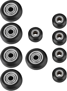 Pulley Linear Bearing Wheel, Plastic Pulley Passive Wheel 3D Printer Accessory Inner Hole 5mm 5 Big Wheels+5 Small Wheels