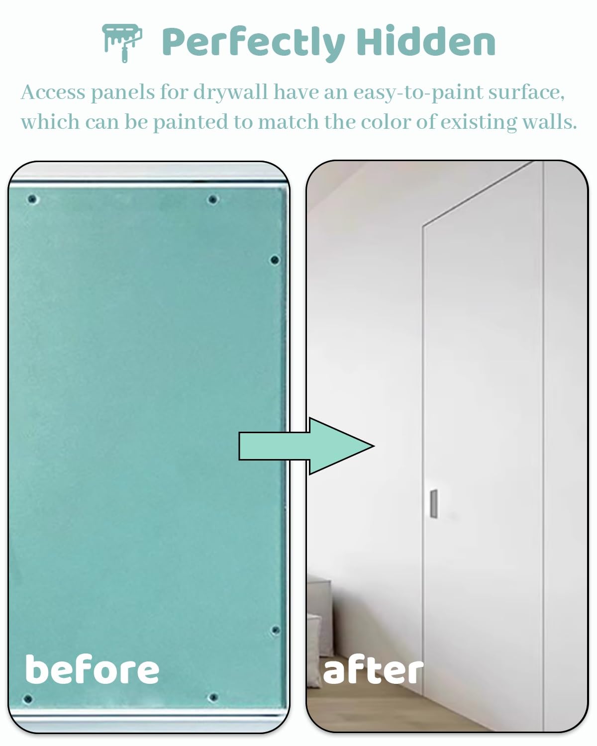 Uniwersalny aluminiowy panel dostępu z uchwytem – drzwi inspekcyjne do płyt kartonowo-gipsowych o wysokim poziomie bezpieczeństwa do łatwego montażu płytek (60 x 40 cm / 24x16in) - trwały, lekki i