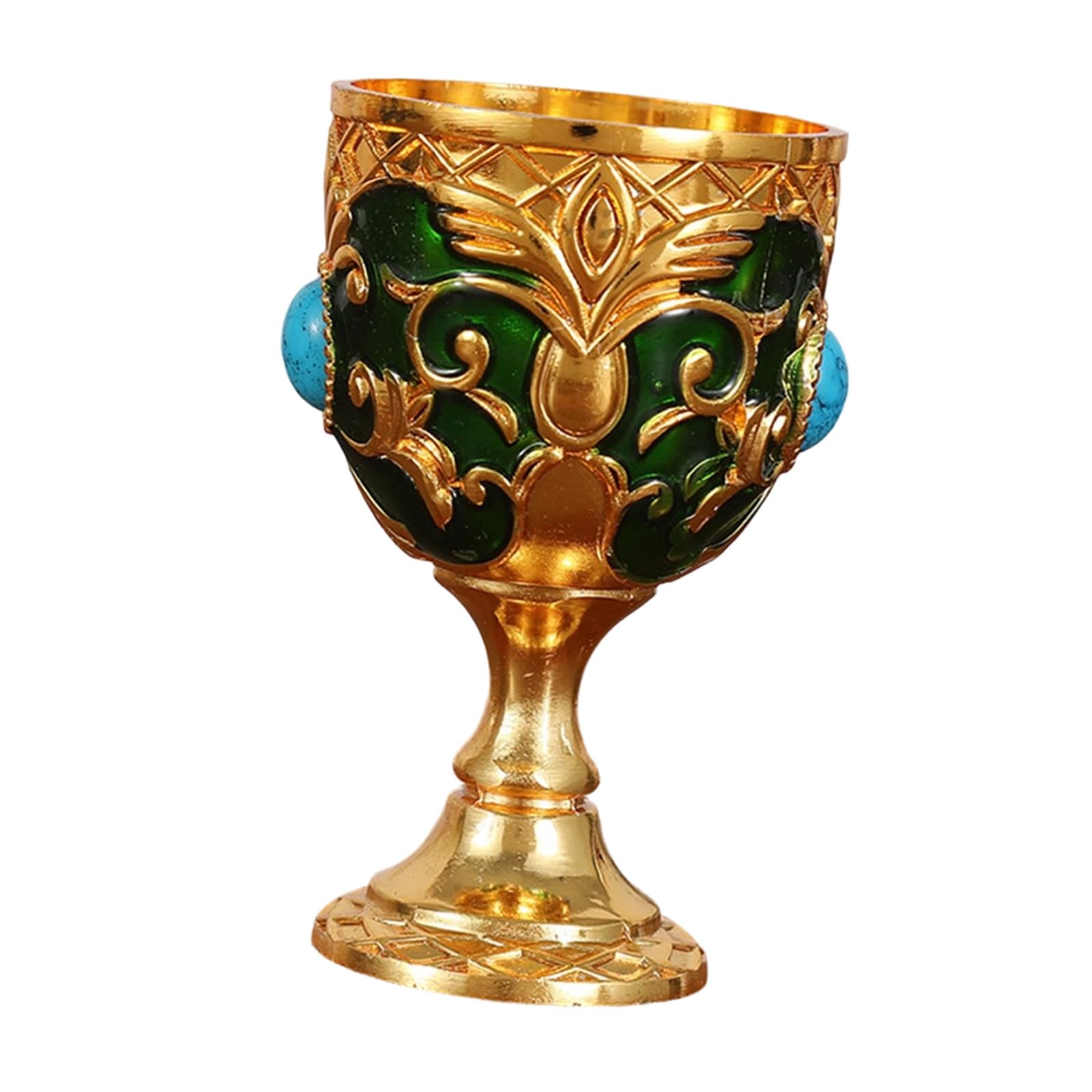 Kalttoy Green Metal Small Goblet Butterfly Engraved Wine Cup Antique Finish Shot Glass For Whiskeys And Liquor Tasting Parties Decors Metal Chalice Goblet Themed Party Shot Glass Liquor Cup