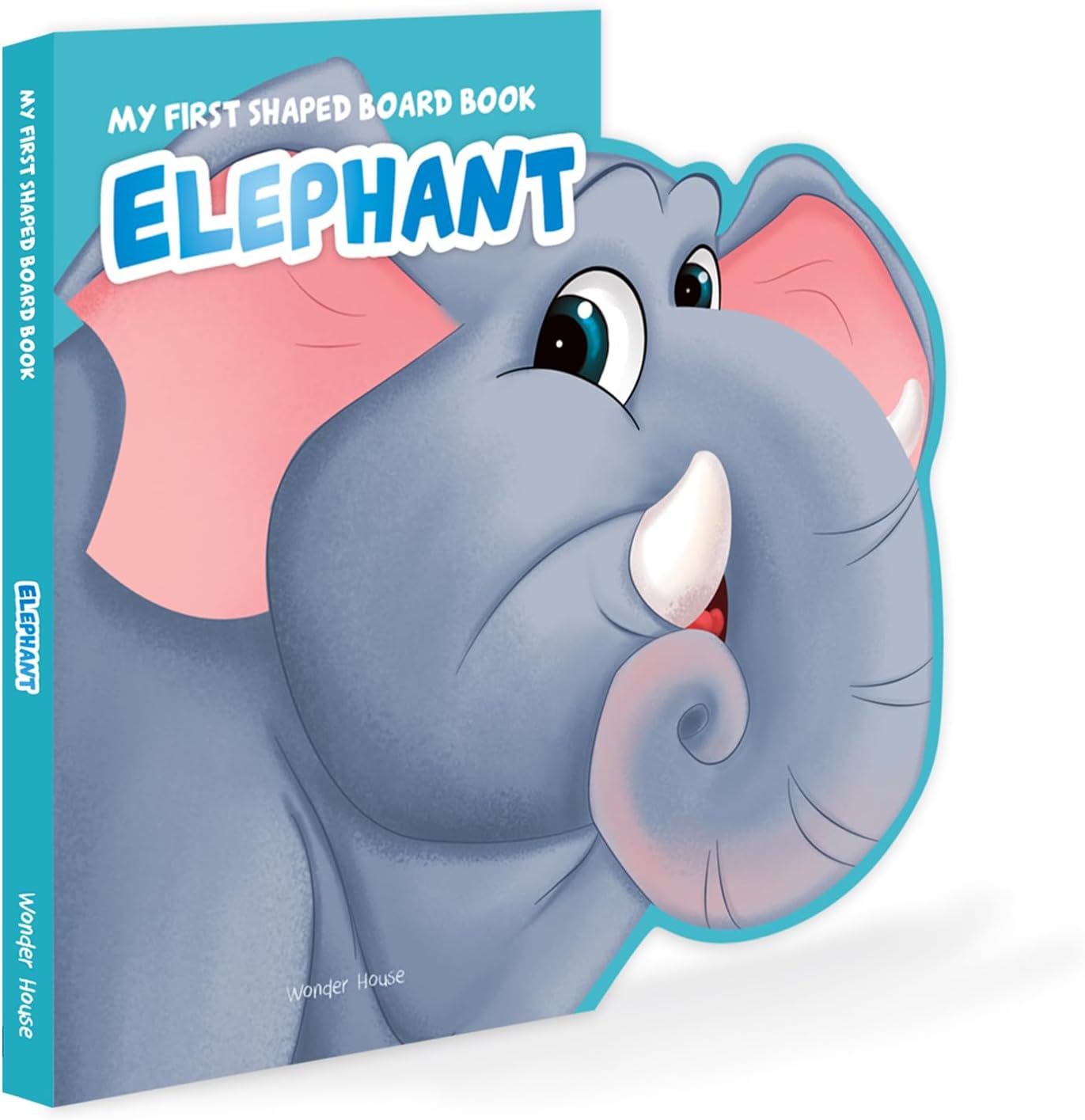 My First Shaped Board book - Elephant, Die-Cut Animals, Picture Book for Children