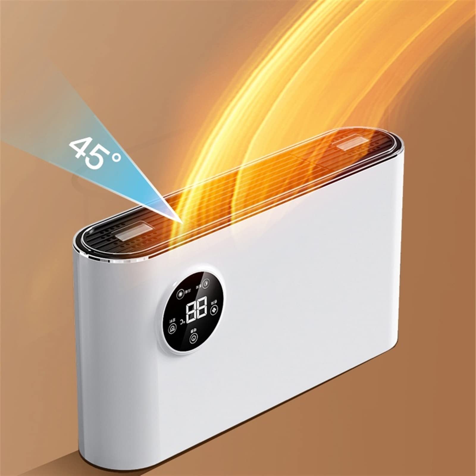 calefactor portátil Calentador de cerámica, calentador de baño montado en la pared con pantalla táctil y barra de toalla retráctil, calefacción rápida de 2200 W, 3 modos, temporizador de 2 h, protecci