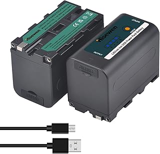 Hisewen 2Pcs NP-F750 Rechargeable Battery Compatible with Sony NPF F960 F750 F550 F980 F930 F770 F970, NP-F Batteries for Sony CCD-TRV215 CCD-TR917 CCD-TR315, YONGNUO Godox LED Video Light YN660 LED308