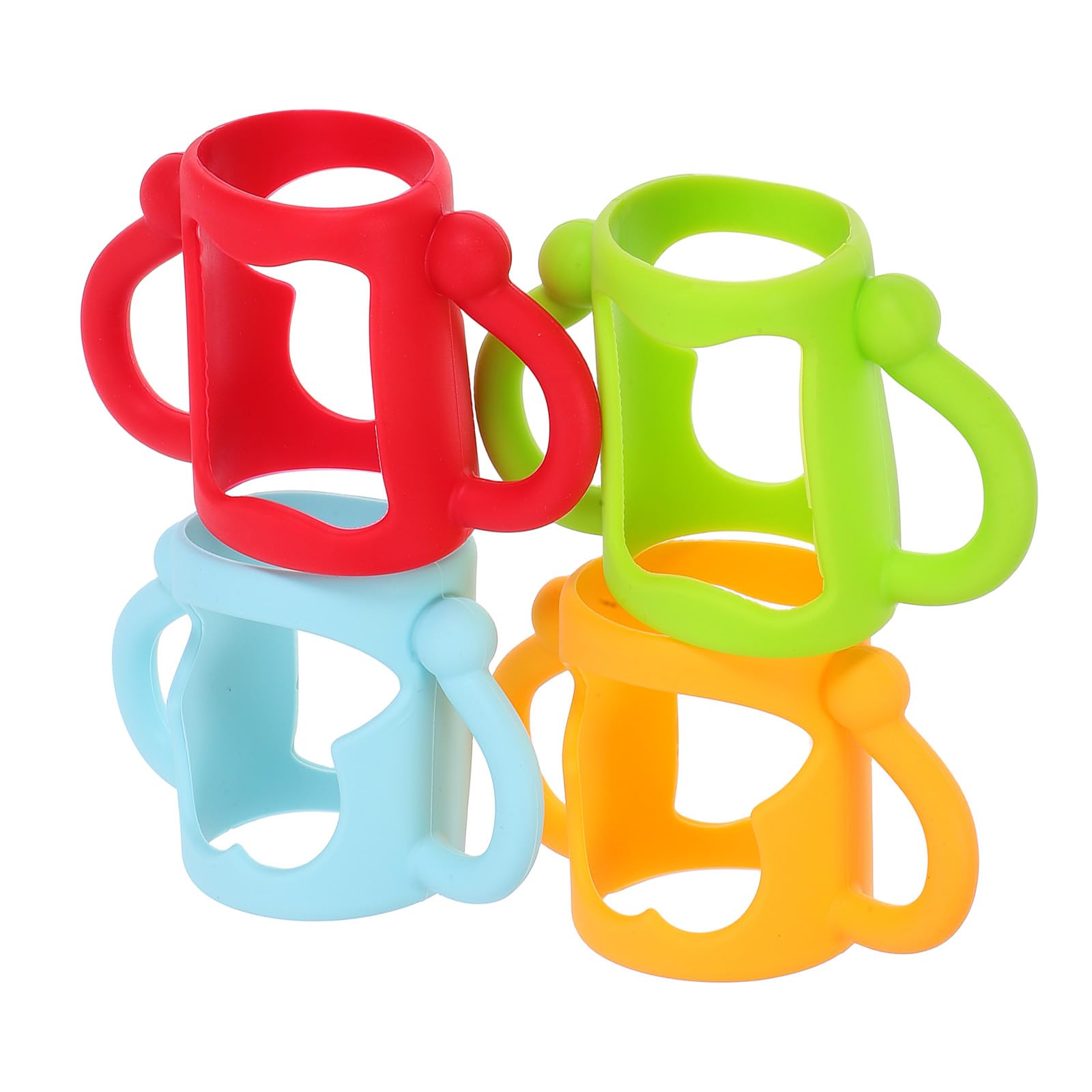 ULTECHNOVO 4 Pcs Universal Silicone Baby Bottle Handles, Multi-Functional Bottle Grips Trainer Soft Anti-Slip — view 9