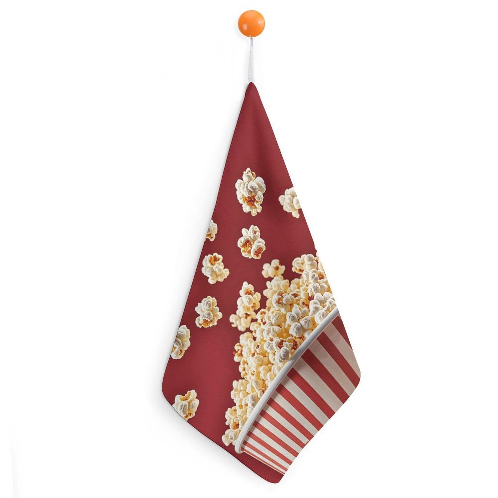 QMNLKH Popcorn Hand Towels for Kitchen, Quick Dry Hanging Hand Towels with Loops, Absorbent Hand Towel for Bathroom, Square Soft Microfiber Towels for Gym, 11.8inch 1PCS