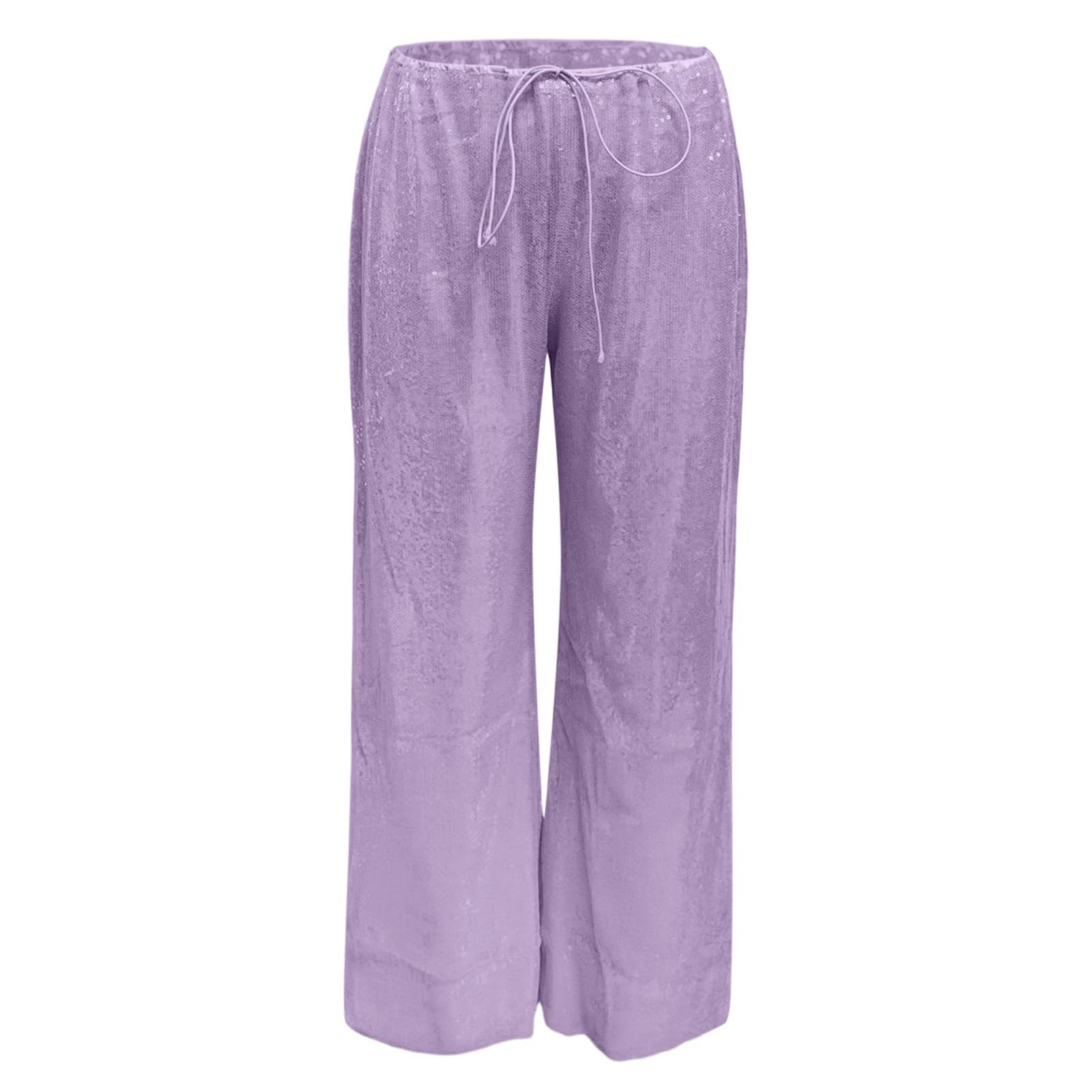 Elegante con Paillettes Pantaloni Brillantini Donna Pantaloncini Pantalone Culotte Larghi Scintillii Completo Streetwear Zampa Extra Lunghi Elasticizzati Casual