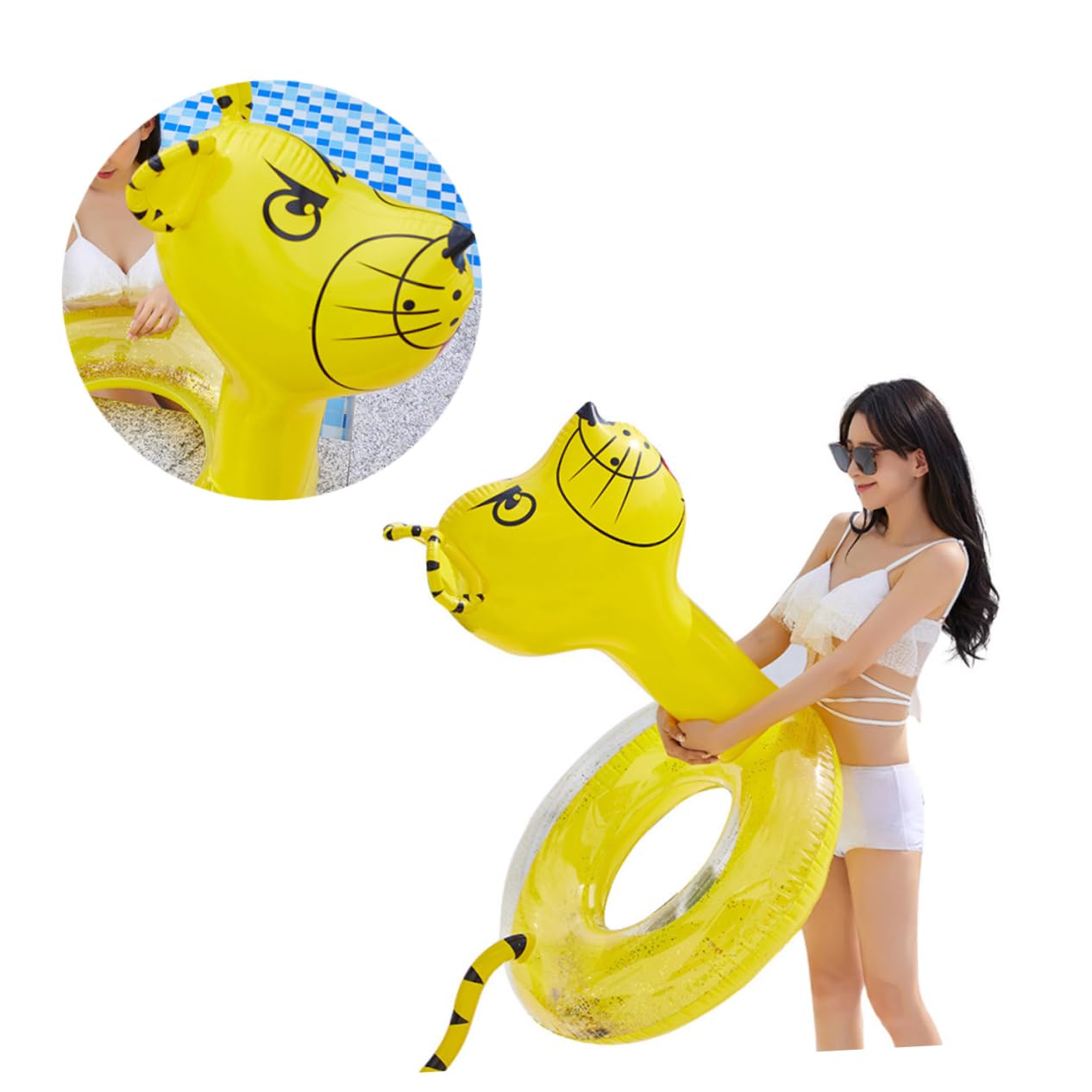 Swimming Ring Gonfiabile 1 Pezzo in Pvc, Giallo, Adulto