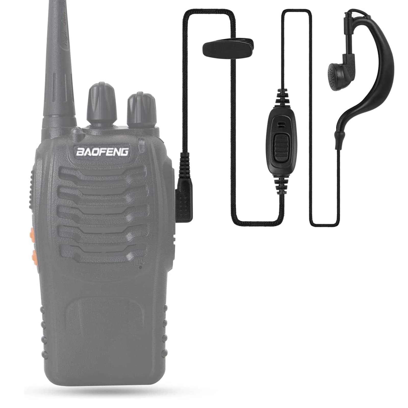 Mengshen® Baofeng Ecouteur Earpiece Walkie Talkie Headphones Two Way Radio Headset For BF-888S / BF-777S / BF-666S / UV-5R / 5RA / 5RE (2 PCS) EJ01 2Pack