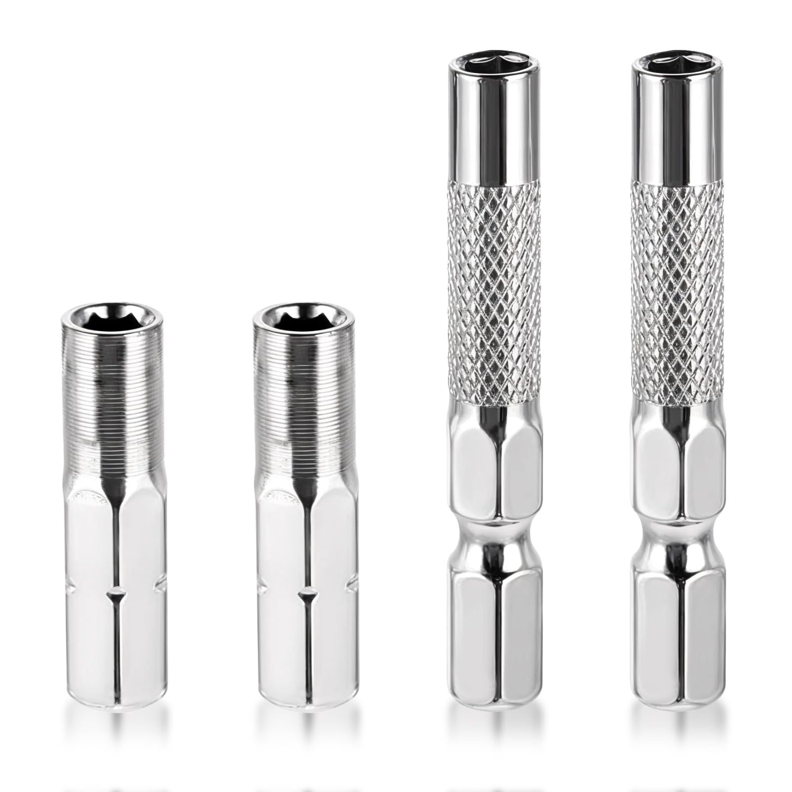 4 Pcs 1/4 to 4mm Drill Bit Adapter, 2 Pieces 1/4 to 4mm Hex Adapter Magnetic and 2 Pieces Drill Extension Micro Bit Holder for Sockets and Precision Bits Set Screwdriver Converter-image-28