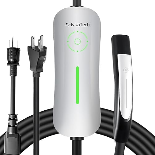 AplysiaTech Level 1/2 EV Tesla Charger,16A 120V/240V Tesla Home Charging Station, 21FT Cable NEMA 6-20 Plug NEMA 5-15 Adapter, NACS Connector, Travel Portable Wall Charger for Tesla Model Y/3/S/X