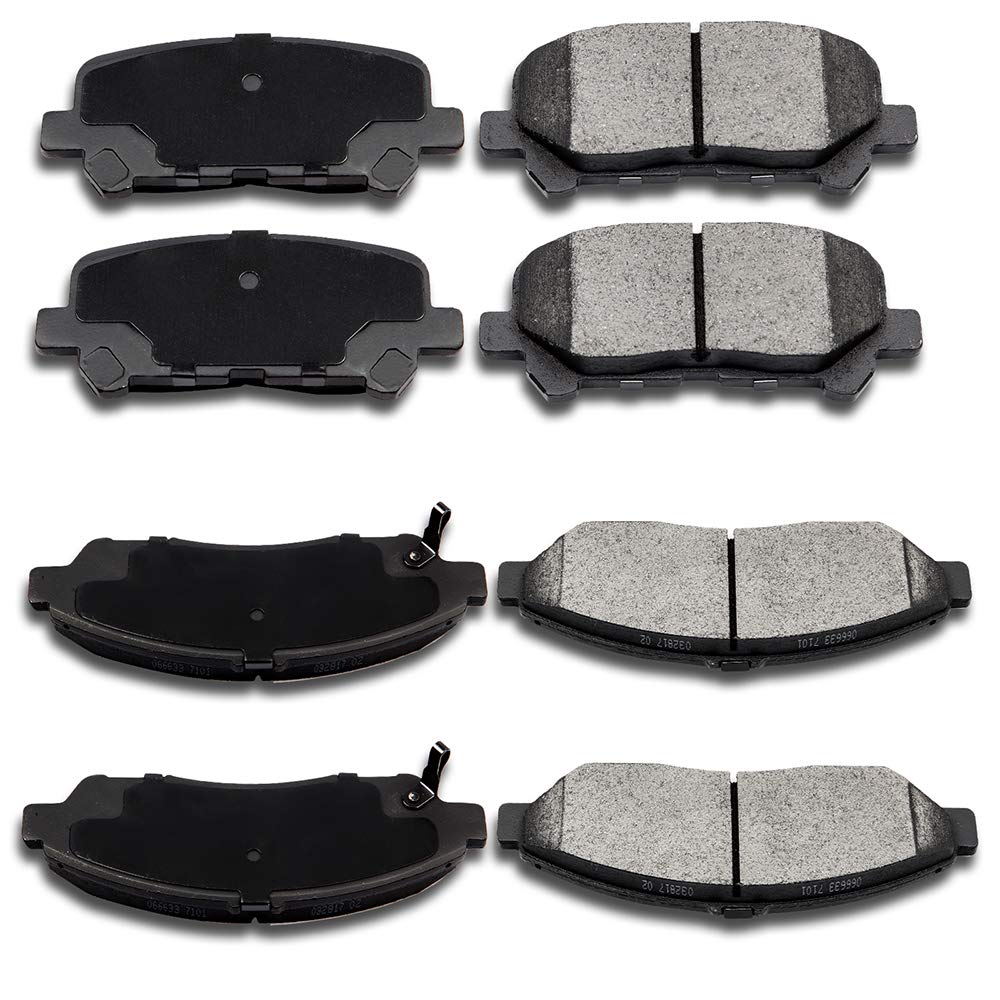 cciyu D1281 D1280 Front Rear Ceramic Brake Pads Kits 8pcs fit For 2007-2013 For Acura MDX,2010-2013 For Acura ZDX,2009-2011 For Honda Pilot