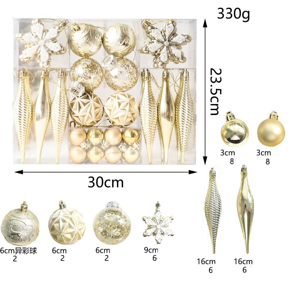 Bolas de Navidad: adornos versátiles para fiestas, bodas y decoración navideña (dorado)