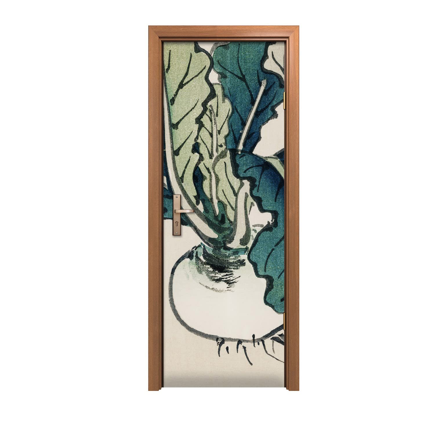 Autocollant de porte 70x200cm pour relooker une cuisine motif oignon des légumes
