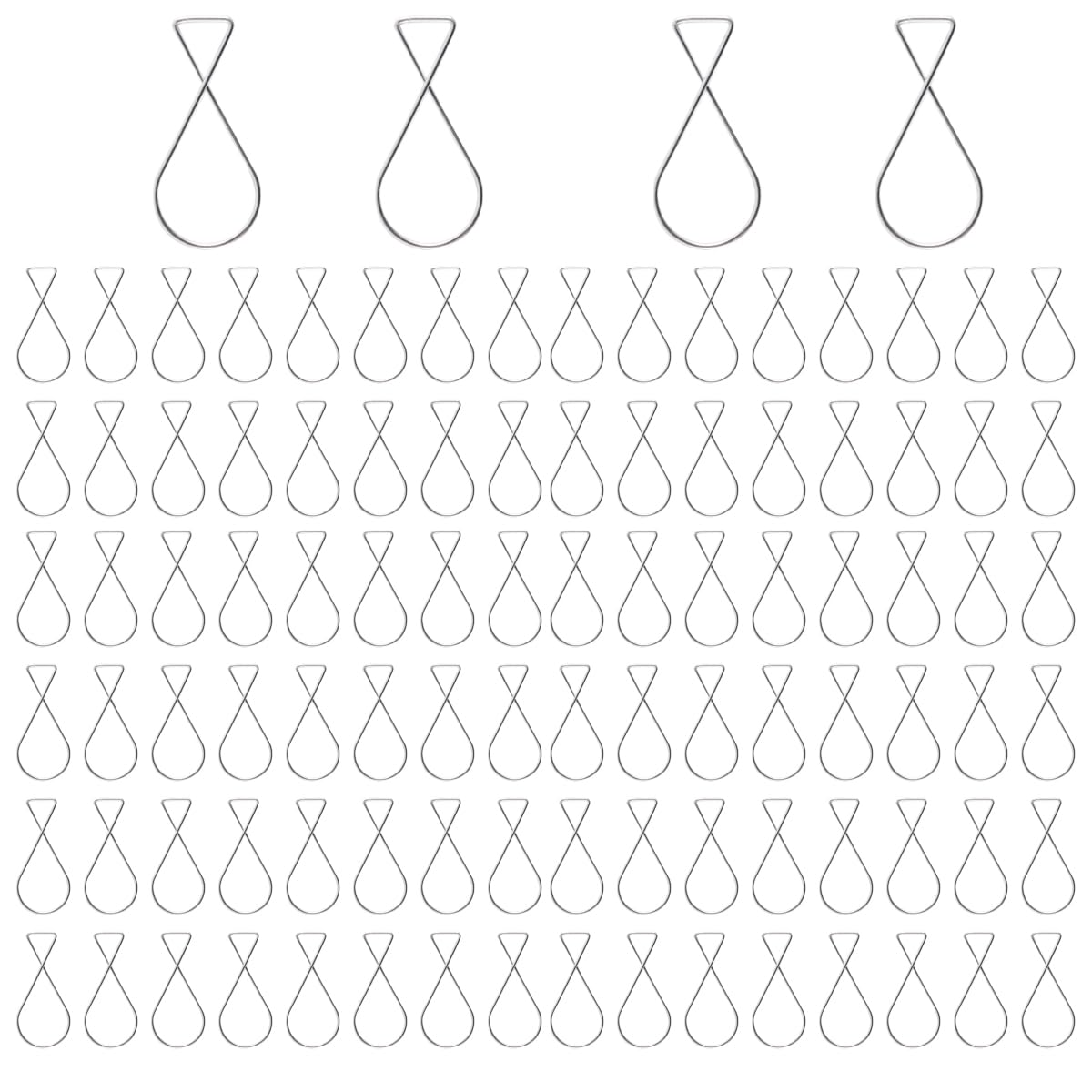 Durlo 100 pcs Ceiling Hook Clips, 63mm Drop Ceiling Grid Hanger Hooks, Rust-Resistant Steel Wire Clips for Light Plant Office Home Stores