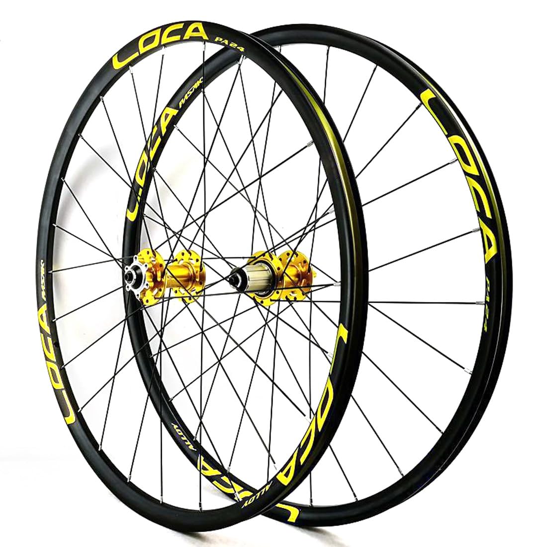 700C Juego De Ruedas para Bicicleta De Carretera Gravel Desmontaje Rápido Rueda con Freno De Disco Delantera 9 * 100mm Trasera 10 * 135mm Llanta 24H 120 Clics, para Cassette 7-12s(700c Gold)