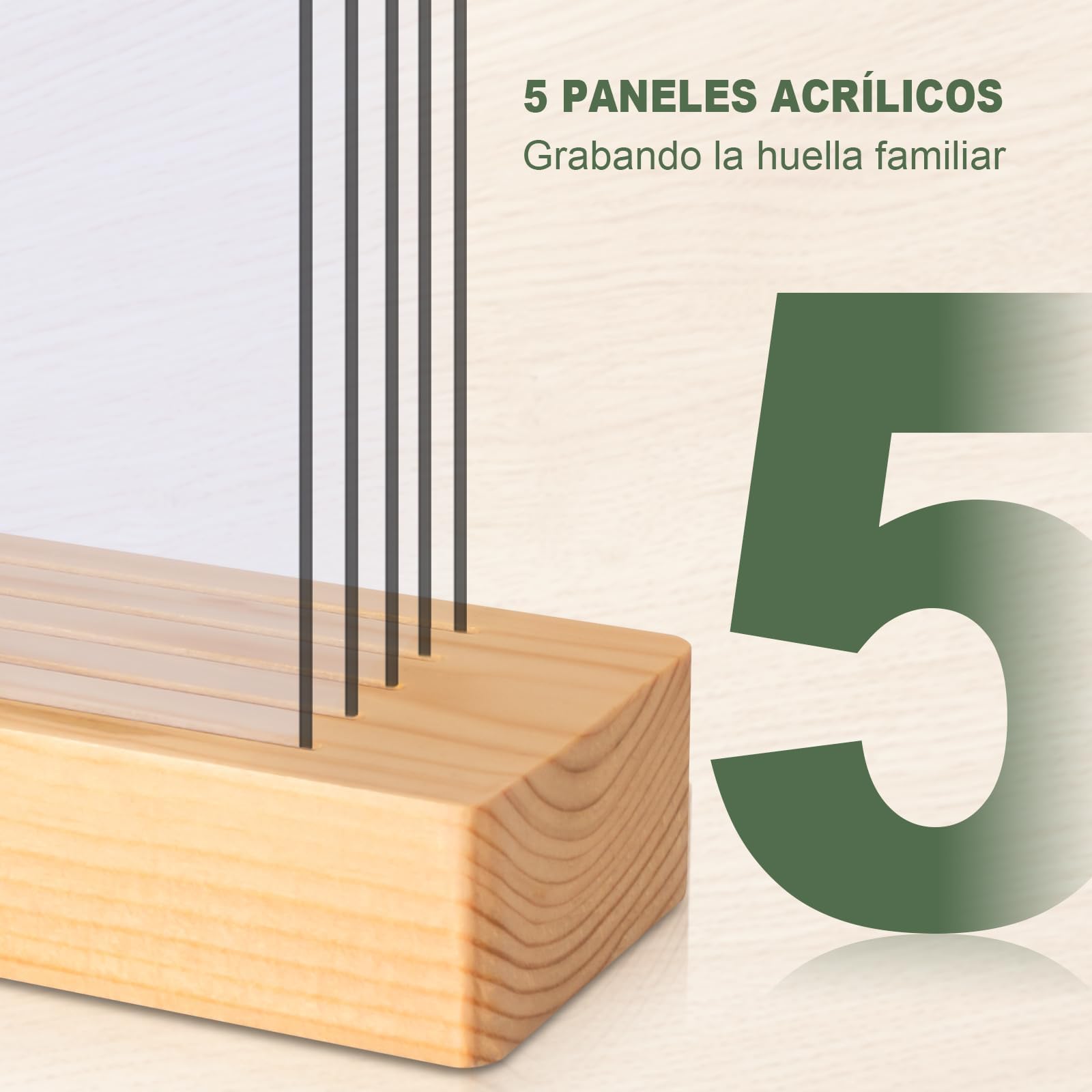 TOGOU2S Huellas Familia(5 Huellas), Marco Huellas Bebé Recién nacido, Recuerdos Familiares DIY, Regalo para Padres, Bautizo, Navidad o Primer Cumpleaños
