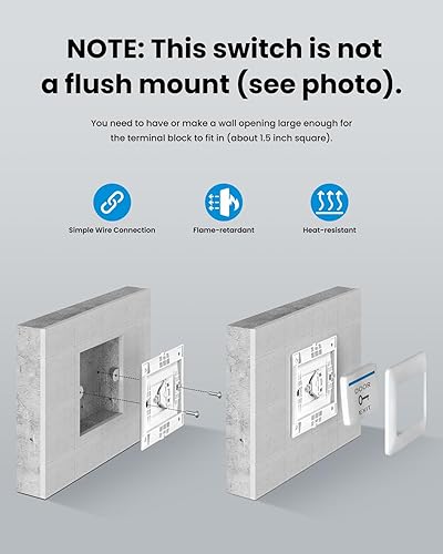 Miniatura 2 de GateNear Botón de puerta fácil para uso en interiores, interruptor de contacto momentáneo de reinicio automático, interruptor de liberación con