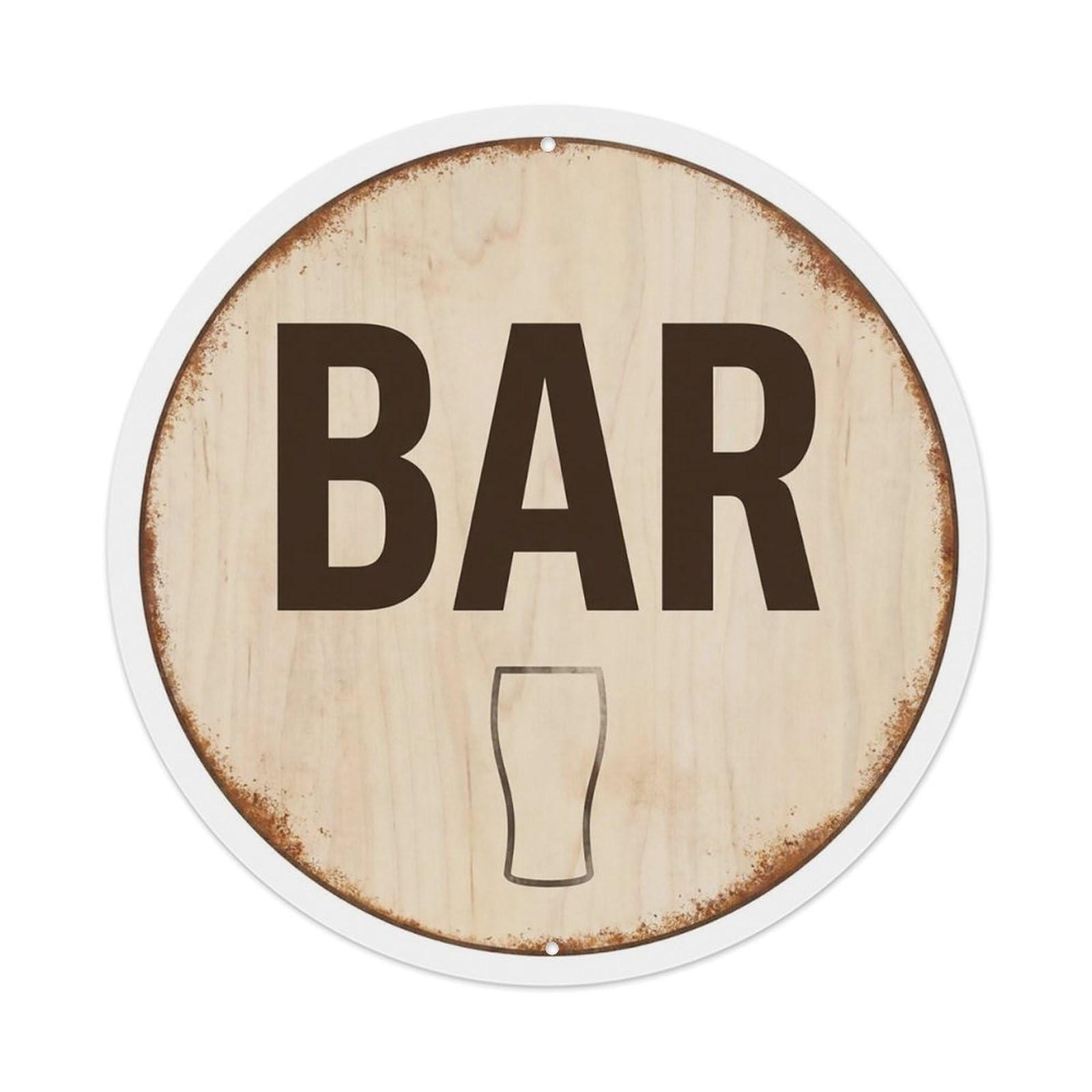 Vintage Beer BAR Sycamore Grain Retro for Pub Metal Tin Sign