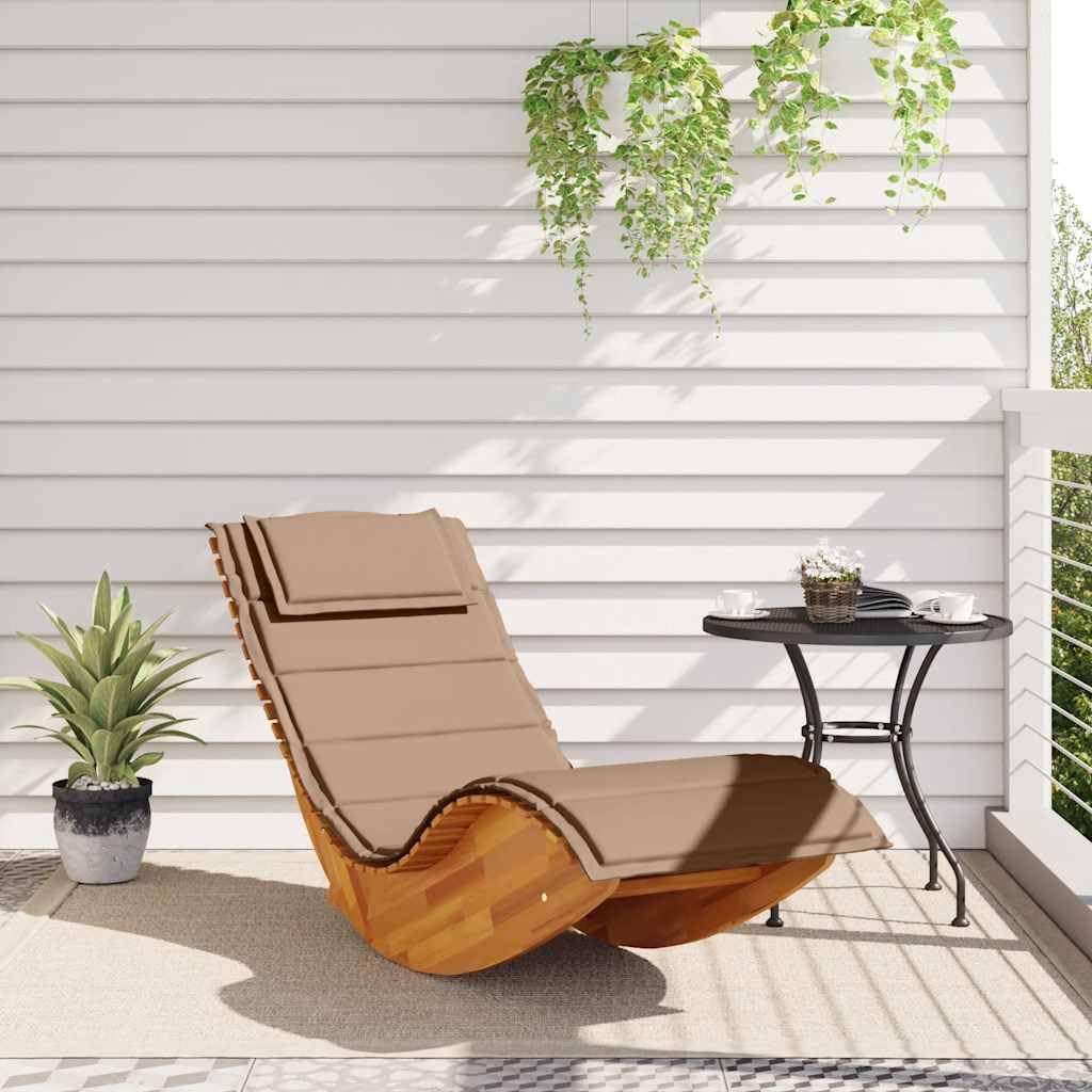 Acacia Drewniany fotel z poduszką, ergonomiczne krzesło do siedzenia na basenie, patio, do ogrodu