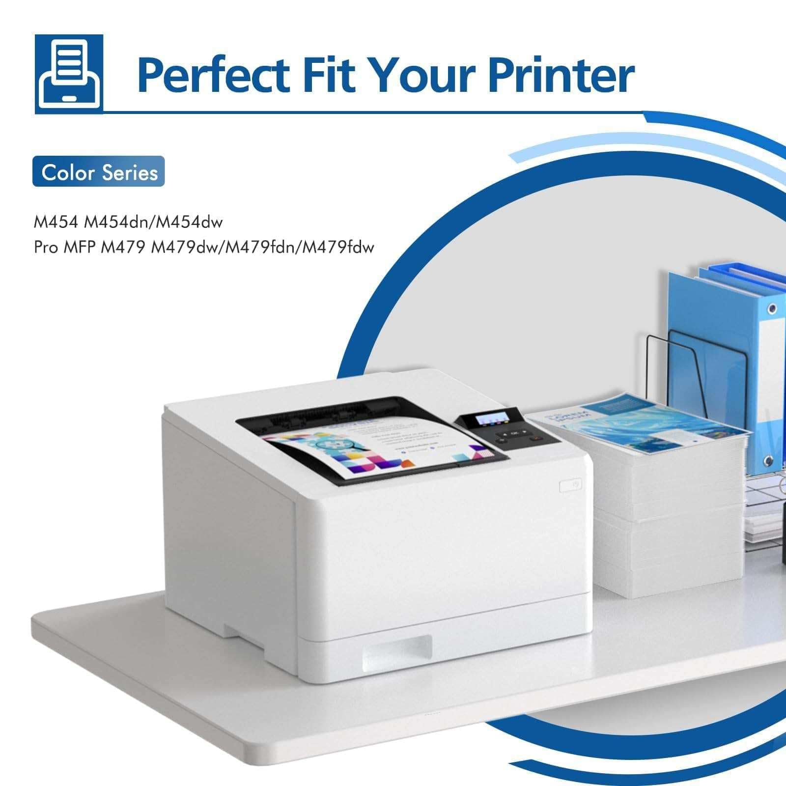 415A Mit Chip für Kompatibel HP 415A 415X Color LaserJet Pro MFP M479fdw | 4-Pack W2030A W2031A W2032A W2033A für MFP M479dw M479fnw M479fdn M454dn M454dw Schwarz Cyan Gelb Magenta