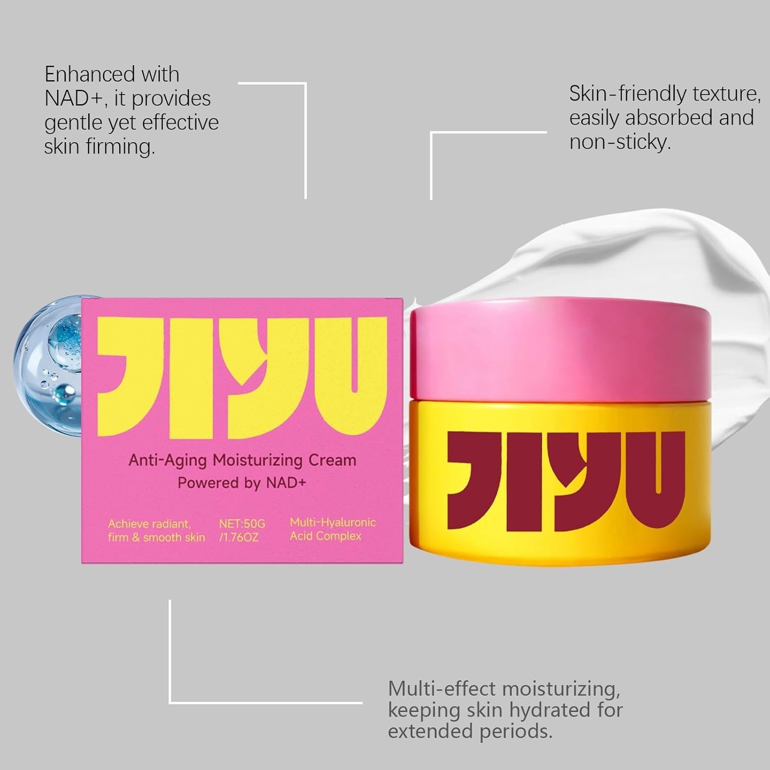 Original Anti-Aging Moisturizing Cream feuchtigkeitsspendende Tagescreme gegen Falten, für reife Haut Geschenk: Raserbrett und Komprimiertes Handtuch (1 Jar)