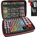 LINKOceans Battery Organizer with BT-168 Tester,EVA Battery Storage Case for 210+ AA AAA C D 9V, Fireproof Waterproof Explosionproof Portable Battery Holder for Home,Garage,Travel (Case Only)