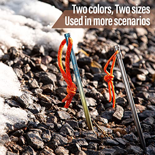 TiTo Titanium Estacas rectas para camping al aire libre con tamaño 5mm/6mm Paquete de 6 (Coloridas 5.0×165mm) miniatura 6