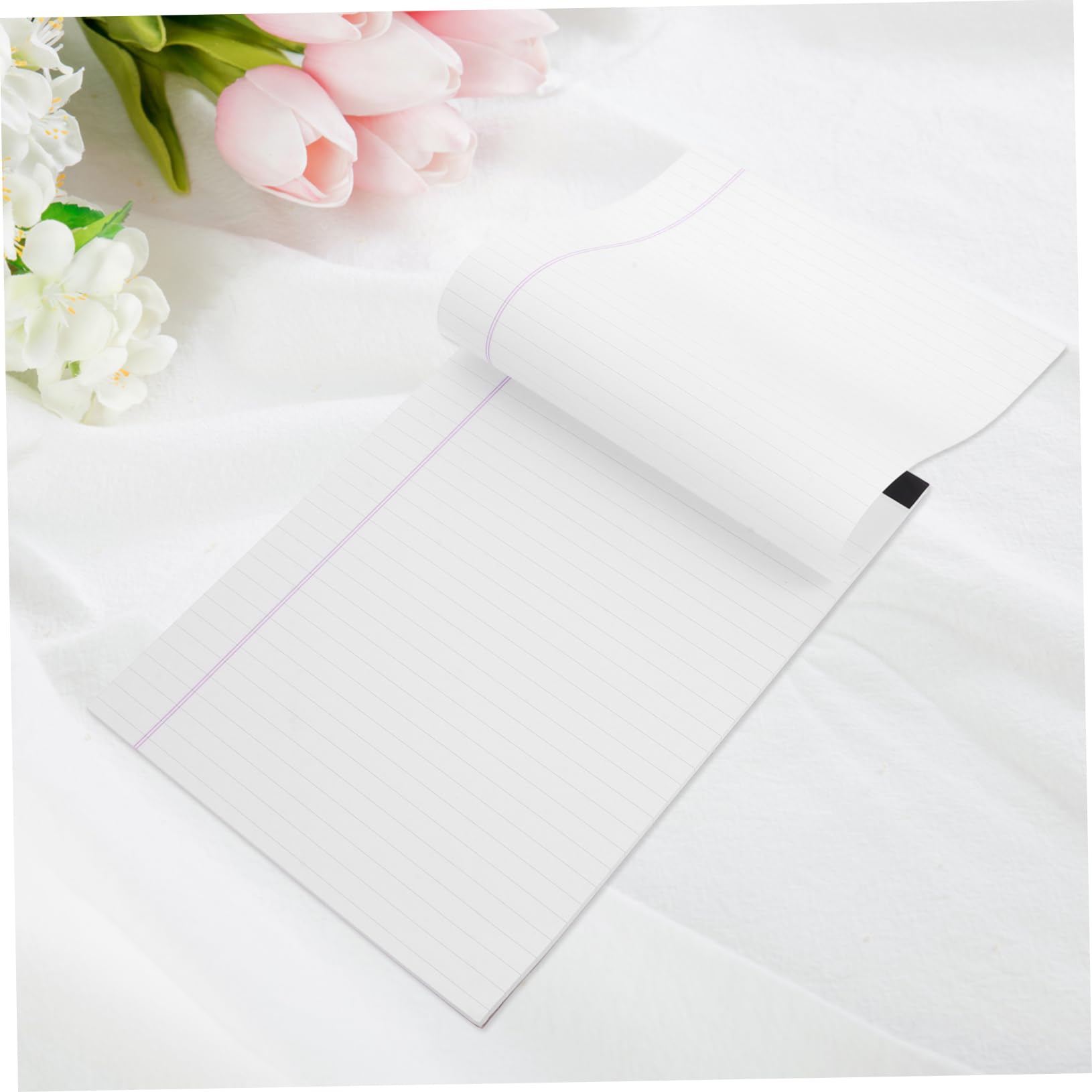 Blocco da Scrittura A4 a Righe Universitarie 4 Pezzi Bianco | Carta, Supporto Rigido, Stampa su Lato, Formato Portatile per Ufficio e Scrittura