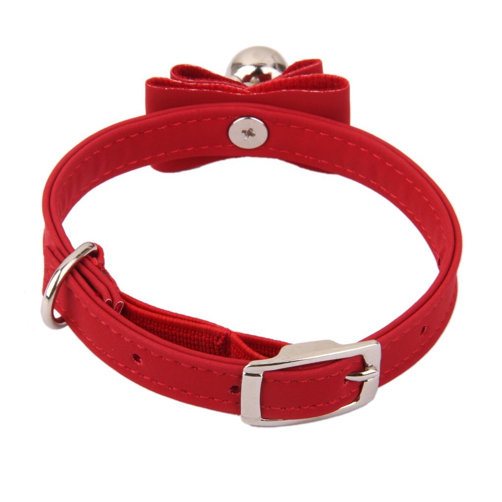 Newlly Adjustable Pet Kitten Cat Safety Collar Bell Buckle Neck (Red), Velvet, (Pack Of 1),27 Cm 4