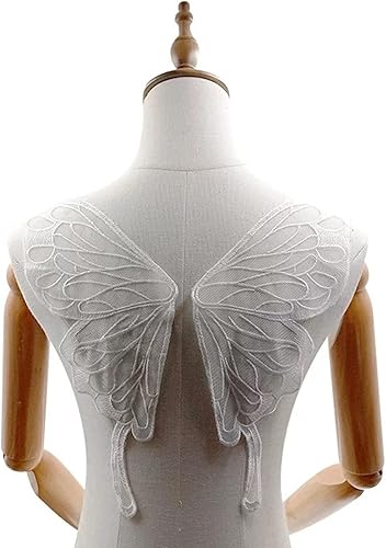 Miniatura 13 de 2 piezas de parches de encaje con moño, parches de encaje bordados blancos para decoración de vestido de novia y boda Bowknot,Bowknot