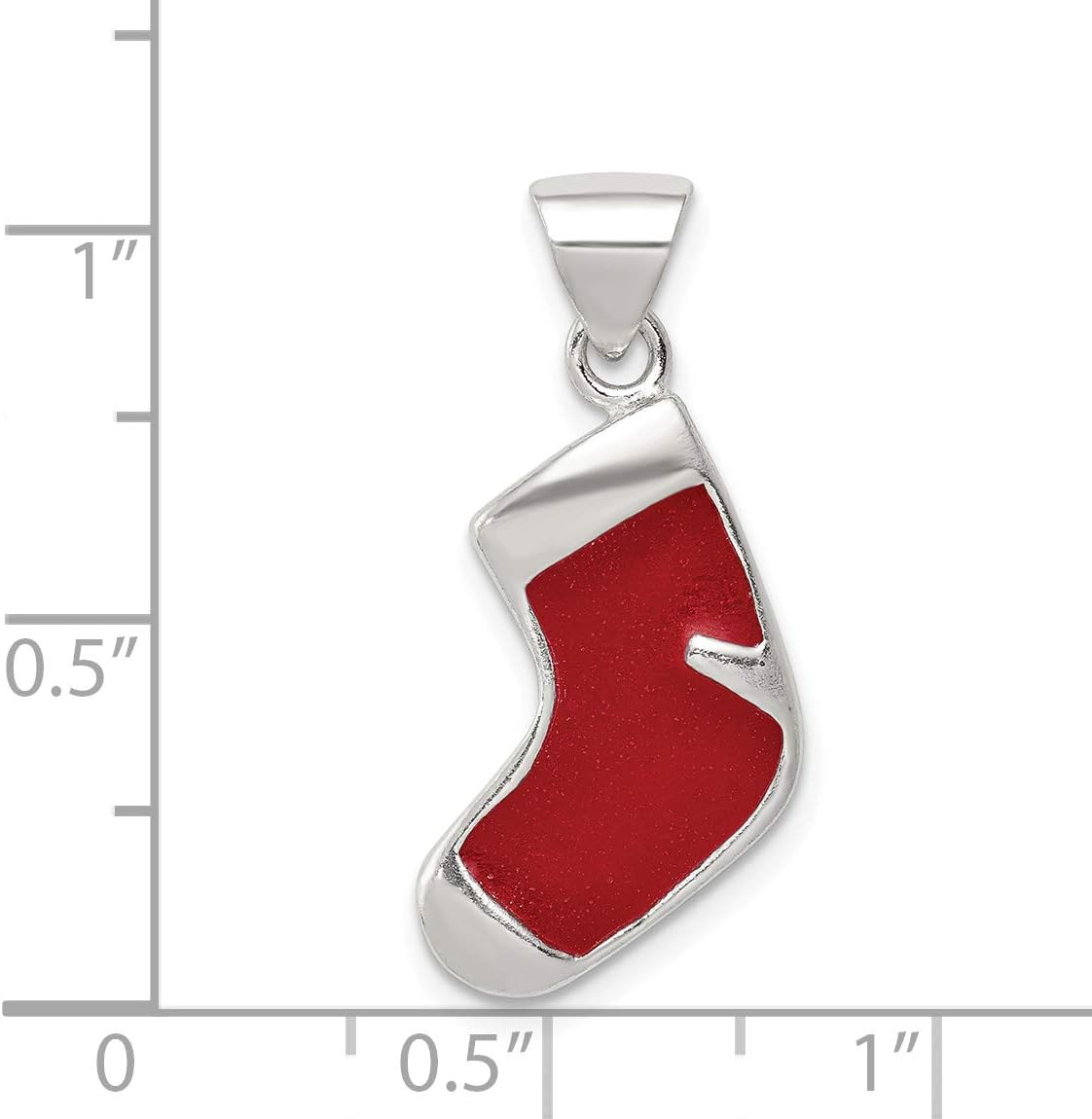 Sterling Silver Enameled Christmas Stocking Charm Fine Jewelry Gift For Her For Women